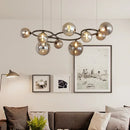 Axyaa Smoke Grey Glass Pendant Light Chandelier for Living Room