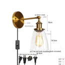 Axyaa Single Arm LED Wall Lamp Glass Iron Vintage Retro Stair Light Fixture