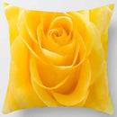 Axyaa Yellow Rose Print Pattern Cushion Cover for Home Decor