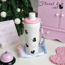 Axyaa Cat Bow Insulated Water Bottle 500ml Stainless Steel Leak-Proof Thermos