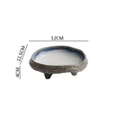 Axyaa Ceramic High Foot Sushi Plate | Vintage Irregular Dinner Dessert Snack Tableware