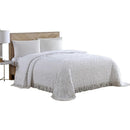 Axyaa Chenille King Bedspread in White