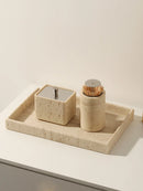 Axya Natural Yellow Travermont Vanity Tray for Bathroom and Home Decoration
