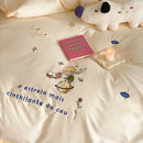 Axyaa Brushed Cotton Bedding Set with Sheets and Pillowcases