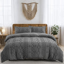 Axyaa Tufted Geometric Duvet Cover Set with Pillowcases - Lightweight Boho Bedding