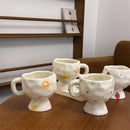 Axyaa Korean Hand-Painted High-Footed Coffee Cup, 300ml