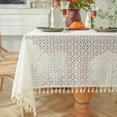 Modern Beige Lace Tablecloth by Axyaa for Stylish Living Room Décor