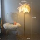 Modern Ostrich Feather LED Floor Lamp by Axyaa | Bedroom Bedside & Living Room Stand Lights