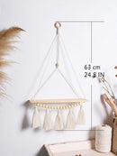 Axyaa Macrame Floating Wall Shelf for Modern Home Decor