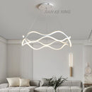 Axyaa Wavy Shape LED Aluminum Chandelier for Kitchen Dining Living Room