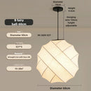 Axyaa Soft Glow Silk Fabric LED Pendant Chandelier for Dining Bedroom Loft