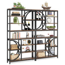 Axyaa 8 Tier Industrial Bookshelf, 77" Tall Open Etagere Bookcase for Living Room