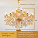 Axyaa Luxury Crystal Chandelier for Living & Dining Room - Elegant Golden Villa Candles Hanging Light