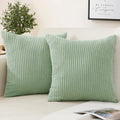 Soft Corduroy Striped 18x18 Inch Throw Pillow Covers for Winter Home Decor - Axyaa