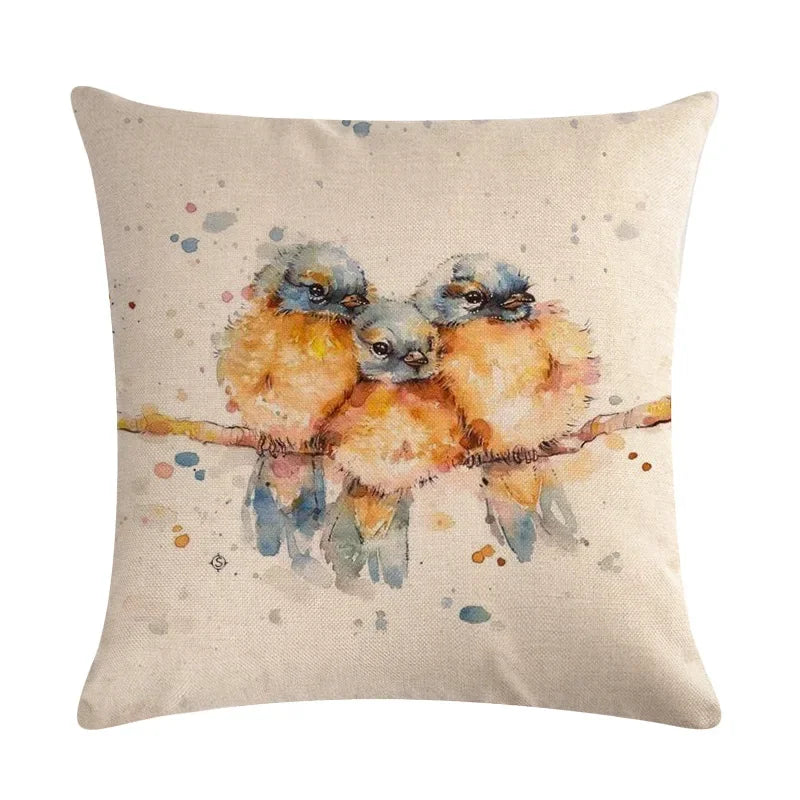 Animal Print Linen Pillowcase by Axyaa - Home Decor Cushion Cover