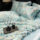 Axyaa Floral Silk Bedding Set Duvet Cover Sheet Pillowcase Luxury Soft Bedsheet