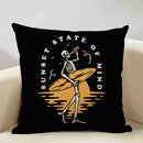 Axyaa Skull Head Pillow Cover Black Cartoon Design 45x45cm