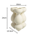 Axyaa Ceramic Vase Trio for Desk Decor Flowers Arrangement & Room Aesthetics
