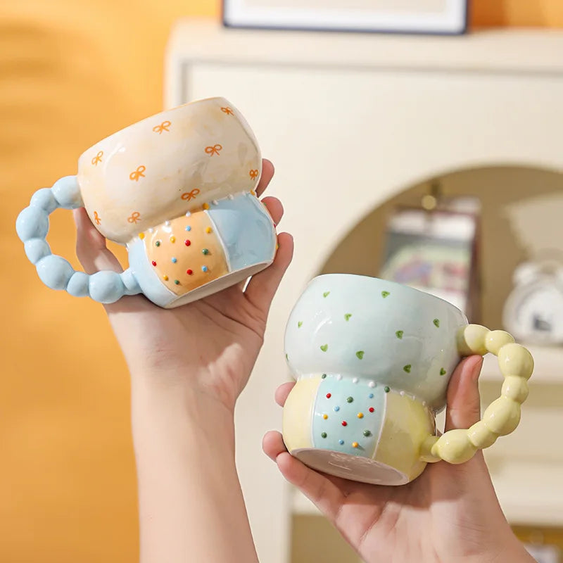 Axyaa Ceramic Sweet Mug, High Color Value Coffee Cup, Breakfast Milk Tea Juice Cup