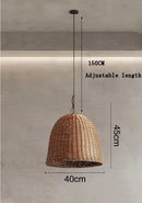 Axyaa Bamboo Pendant Lamp for Japanese Living Room, Retro Style Zen Lighting