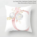Axyaa Pink Letterwork Cushion Cover 45*45cm, Wedding Party Decor, Elegant Wedding Pillow