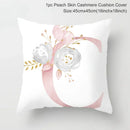 Axyaa Pink Letterwork Cushion Cover 45*45cm, Wedding Party Decor, Elegant Wedding Pillow