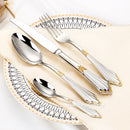 Axyaa 24-Piece Gold Plated Cutlery Set Stainless Steel Western Tableware