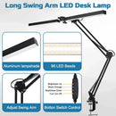 Axyaa LED Desk Lamp with Clamp - Modern Eye-Care Reading Light for Office/Home