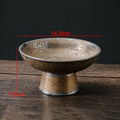Axyaa Retro Ceramic Fruit Tray High Foot Dessert Plates for Home Kitchen Tableware