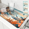 Axyaa Flower Plants Absorbent Drying Mat - Anti-Slip Table Cup Placemat