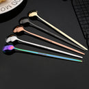Axyaa Stainless Steel Rose Gold Long Handle Ice Tea Coffee Stir Spoon Set