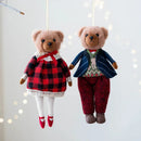 Axyaa Plush Bird & Bear Couple Christmas Tree Hanging Decor