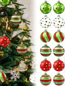 Axyaa Colorful Glitter Christmas Ball Ornaments Set
