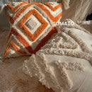Axyaa Embroidered Geometry Tassel Pillow Cover for Stylish Home Decor