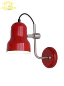 Axyaa Medieval Red/Orange LED Wall Lamp: Adjustable Iron Art for Bedroom Study Reading