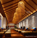 Axyaa Vintage Bamboo Art Pendant Lights - Wood Chinese Suspension Fixtures