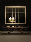Axyaa Lustre Glass LED Chandeliers: Elegant Dimmable Hanging Lamps for Living Room