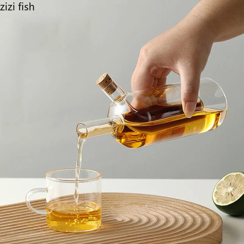 Axya Double Layer Glass Oil Jug Seasoning Container Kitchen Organizer