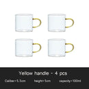 Axyaa Glass Teacup Set, Master Quality, Heat-Resistant, Kung Fu Tea Cup with Handle