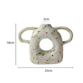 Axyaa Abstract Handle Ceramic Vase for Home Decoration and Floral Arrangement