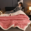 Axyaa Winter Plush Fleece Blanket - Cozy Sofa Quilt for Office and Home