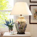 Axyaa Countryside Floral Ceramic Table Lamp: Handmade Rustic Bedroom Decor Warm Light