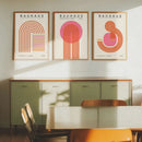 Pink Geometric Modern Paintings Set for Home Office Decor by Axyaa