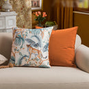 Axyaa Leopard Printed Velvet Cushion Cover 45x45cm Burnt Orange Knot Home Decor