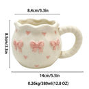 Axyaa French Ceramic Hand Pinch Bow Mug - Cute Breakfast Tea Cup Gift