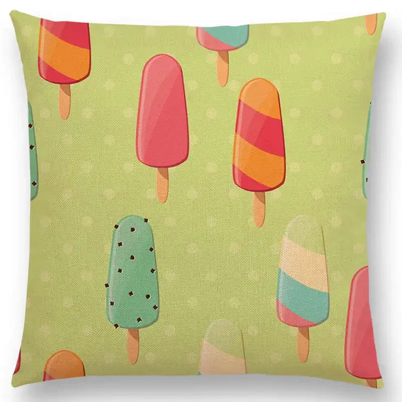 Axyaa Chocolate Candy Donuts Ice Cream Cushion Cover Party Throw Pillow Case