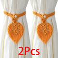 Axyaa Macrame Curtain Tiebacks with Bead, Boho Room Decor, Home Decoration Gift