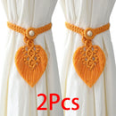 Axyaa Macrame Curtain Tiebacks with Bead, Boho Room Decor, Home Decoration Gift