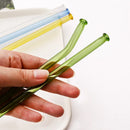 Axyaa Glass Straw 5Pcs Set for Bubble Tea & Smoothies, Eco Friendly Reusable Straws