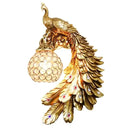 Axyaa Resin Art Peacock Wall Lamp: Retro Aesthetic European Style for Bedrooms and Corridors